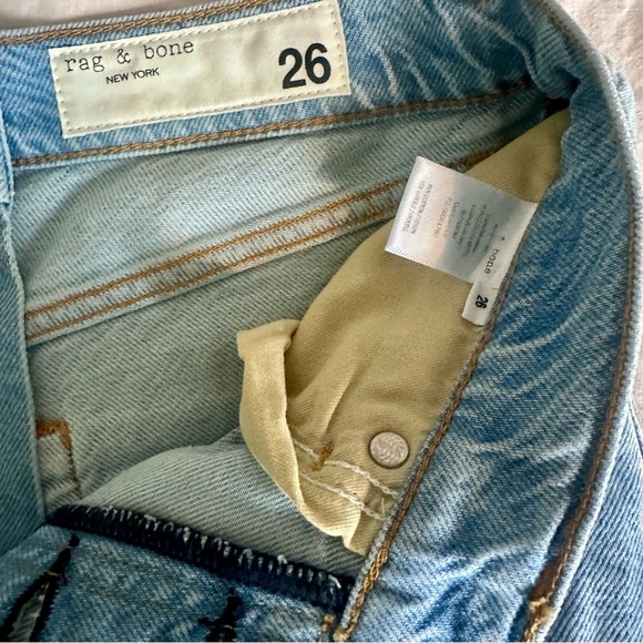 Rag & Bone NWT Featherweight Maya Blue Jean Shorts High-Waisted Size 26 - Picture 4 of 8
